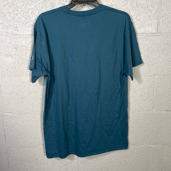 Champion Men's Graphic Jersey Script logo T-Shirt Aqua, Medium - Picture 3 of 7
